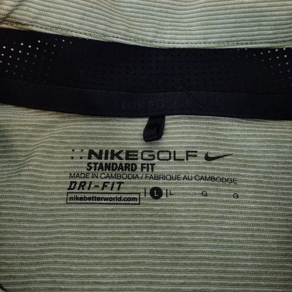 Nike Standard Fit Men’s Light Olive Green Golf Athletic Polo Shirt Sz L